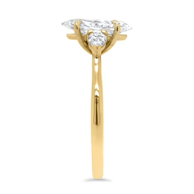 Flora Marquise Cut and Pear Shape Engagement Ring Yellow Gold | Noah James Jewellery.