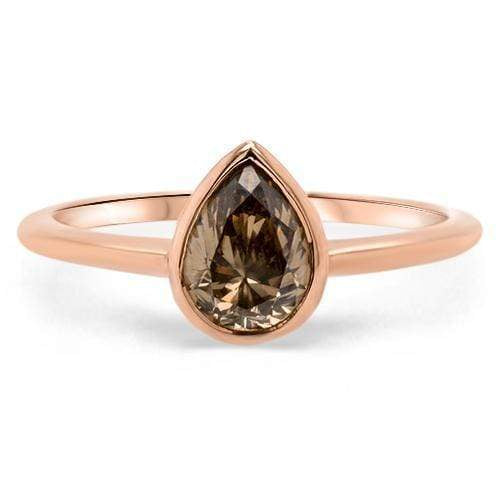 Celia Pear Shaped Cognac Diamond Engagement Ring | Noah James Jewellery.