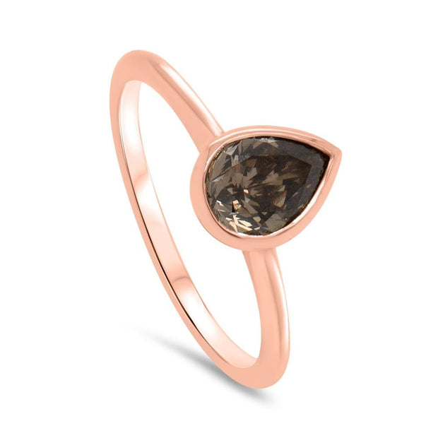 Celia Pear Shaped Cognac Diamond Engagement Ring | Noah James Jewellery.