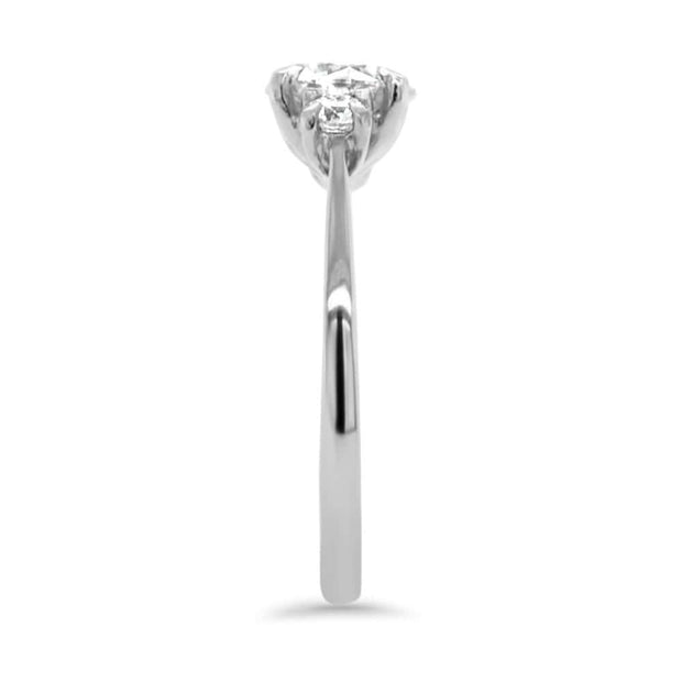 Helena Round Brilliant Cut 3 Stone Engagement Ring Platinum | Noah James Jewellery.