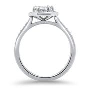 Platinum Hexagon Diamond Engagement Ring | Noah James Jewellery.