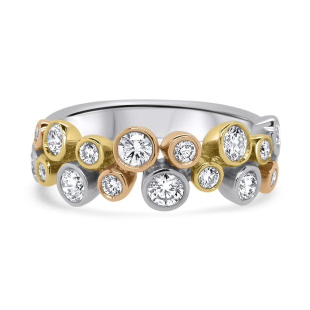 Ilona 3 colour Diamond Scatter Ring | Noah James Jewellery.
