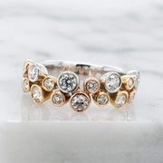 Ilona 3 colour Diamond Scatter Ring | Noah James Jewellery.