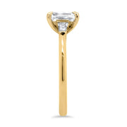 Iris Emerald Cut and Tapered Baguette Engagement Ring Yellow Gold | Noah James Jewellery.