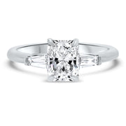 Iris Radiant Cut and Tapered Baguette Engagement Ring Platinum | Noah James Jewellery.