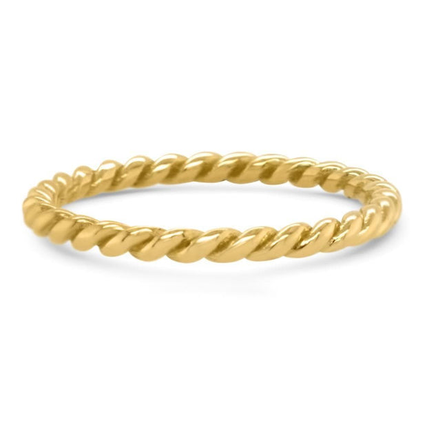 Isabella Twisted Rope Gold Stacking Ring | Noah James Jewellery.