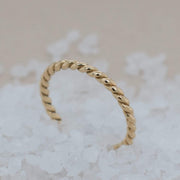 Isabella Twisted Rope Gold Stacking Ring | Noah James Jewellery.