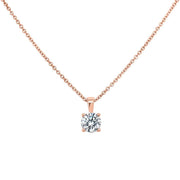 Lucille Round Brilliant Cut Claw Set Pendant White Gold | Noah James Jewellery.