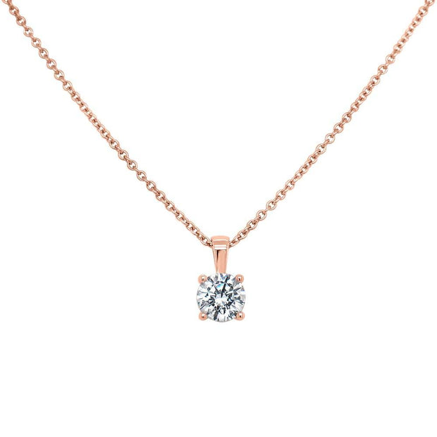 Lucille Round Brilliant Cut Claw Set Pendant White Gold | Noah James Jewellery.