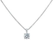 Lucille Round Brilliant Cut Claw Set Pendant White Gold | Noah James Jewellery.