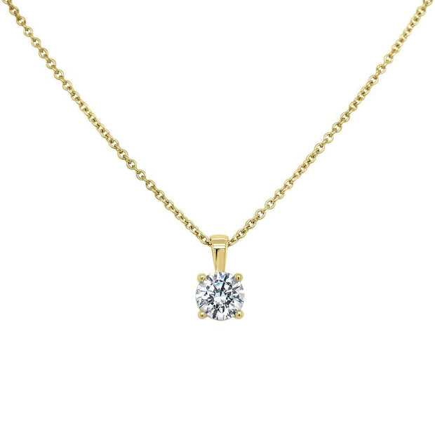 Lucille Round Brilliant Cut Claw Set Pendant White Gold | Noah James Jewellery.