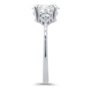 Margot Round Brilliant Cut Trefoil Shoulder Engagement Ring Platinum | Noah James Jewellery.