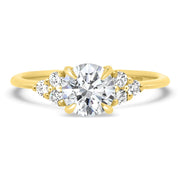 Margot Round Brilliant Cut Trefoil Shoulder Engagement Ring Platinum | Noah James Jewellery.