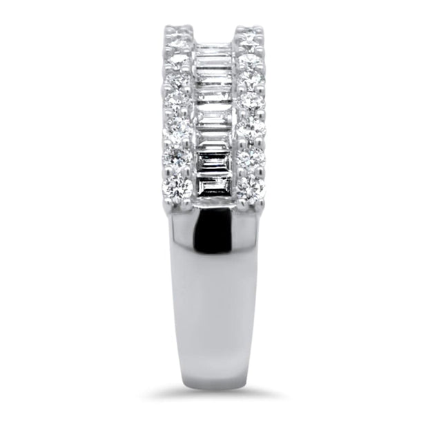 Maya Baguette and Round Diamond Half Eternity Ring | Noah James Jewellery.