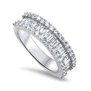 Maya Baguette and Round Diamond Half Eternity Ring | Noah James Jewellery.