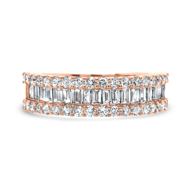 Maya Baguette and Round Diamond Half Eternity Ring | Noah James Jewellery.