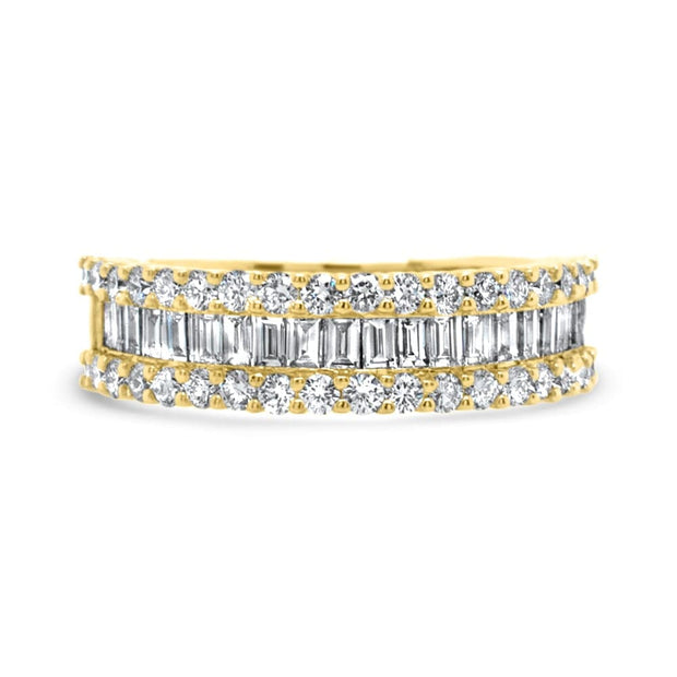 Maya Baguette and Round Diamond Half Eternity Ring | Noah James Jewellery.