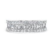 Maya Baguette and Round Diamond Half Eternity Ring | Noah James Jewellery.