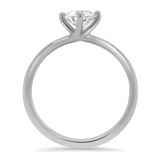 Nina Round Brilliant Cut Solitaire Twist Engagement Ring Platinum | Noah James Jewellery.