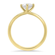 Nina Round Brilliant Cut Solitaire Twist Engagement Ring Yellow Gold | Noah James Jewellery.