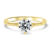 Nina Round Brilliant Cut Solitaire Twist Engagement Ring Yellow Gold | Noah James Jewellery.
