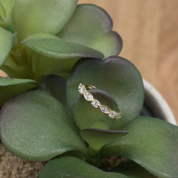 BESPOKE MARQUISE AND ROUND BRILLIANT CUT ETERNITY RING | Noah James Jewellery.