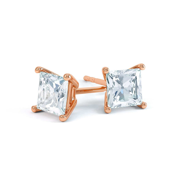 Celeste Princess Cut Claw Set Earrings | Noah James Jewellery.