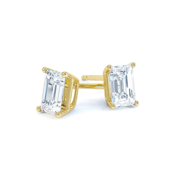 Celeste Emerald Cut Claw Set Earrings | Noah James Jewellery.