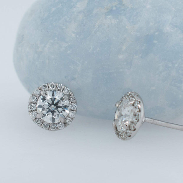 Adele Diamond Halo Earrings | Noah James Jewellery.