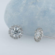 Adele Diamond Halo Earrings | Noah James Jewellery.