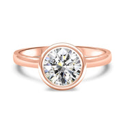 Alyssa Round Brilliant Cut Rubover Solitaire Engagement Ring Yellow Gold | Noah James Jewellery.