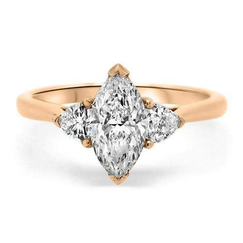 Aquila Marquise and Trilliant Engagement Ring Yellow Gold | Noah James Jewellery.