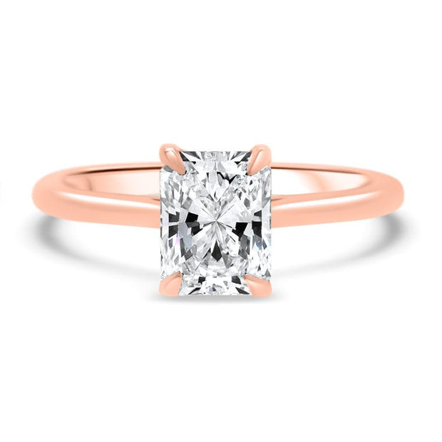 Celeste Radiant Cut Solitaire Engagement Ring Platinum | Noah James Jewellery.