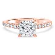 Elena Princess Cut Diamond Set Band Engagement Ring Platinum | Noah James Jewellery.