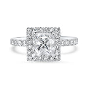Adele Princess Cut Halo Engagement Ring Platinum | Noah James Jewellery.