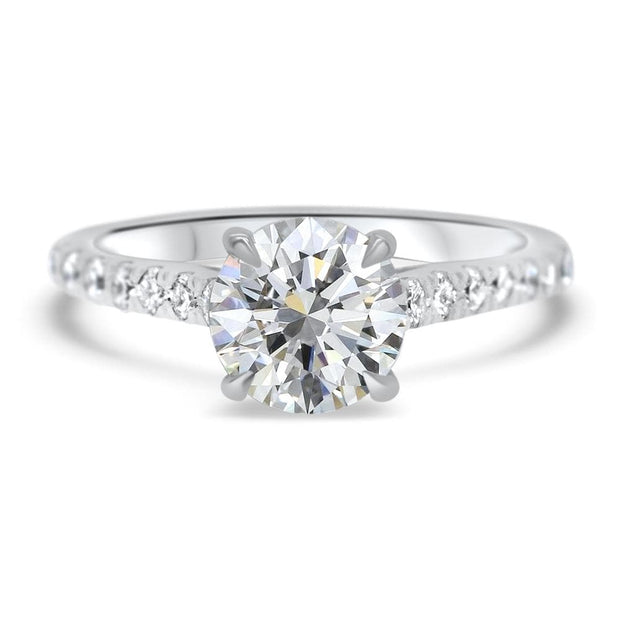 Elena Round Brilliant Cut Diamond Set Band Engagement Ring Platinum | Noah James Jewellery.