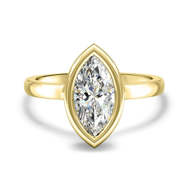Alyssa Marquise Cut Rubover Solitaire Engagement Ring Platinum | Noah James Jewellery.