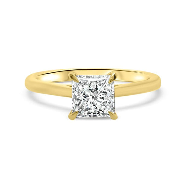 Celeste Princess Cut Solitaire Engagement Ring Yellow Gold | Noah James Jewellery.