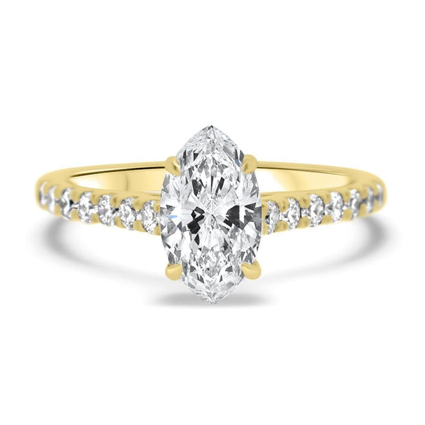 Elena Marquise Cut Diamond Set Band Engagement Ring Platinum | Noah James Jewellery.