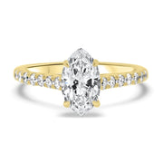 Elena Marquise Cut Diamond Set Band Engagement Ring Yellow Gold | Noah James Jewellery.