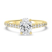 Elena Oval Cut Diamond Set Band Engagement Ring Platinum | Noah James Jewellery.