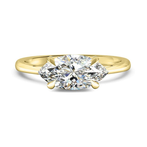 Thalia Marquise Cut East West Claw Set Solitaire Engagement Ring Platinum | Noah James Jewellery.