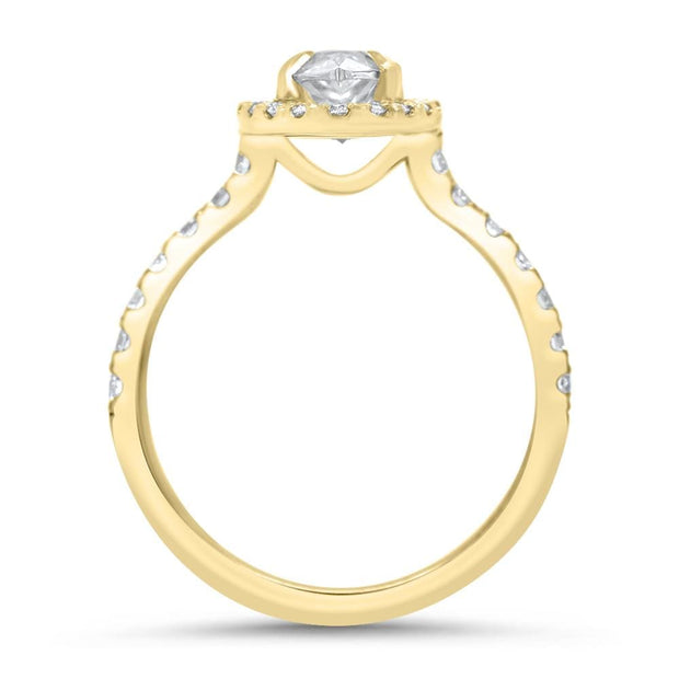 Adele Marquise Cut Halo Engagement Ring Yellow Gold | Noah James Jewellery.