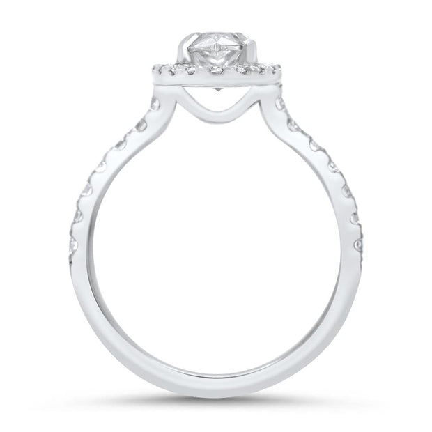 Adele Oval Cut Halo Engagement Ring Platinum | Noah James Jewellery.