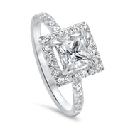 Adele Princess Cut Halo Engagement Ring Platinum | Noah James Jewellery.