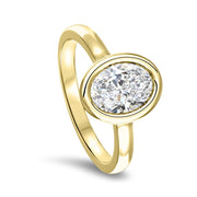 Alyssa Oval Cut Rubover Solitaire Engagement Ring Yellow Gold | Noah James Jewellery.