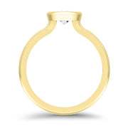 Alyssa Pear Shape Rubover Solitaire Engagement Ring Yellow Gold | Noah James Jewellery.