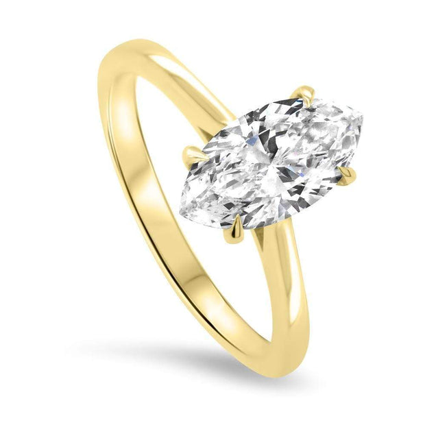 Celeste Marquise Cut Solitaire Engagement Ring Yellow Gold | Noah James Jewellery.