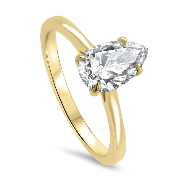 Celeste Pear Shape Solitaire Engagement Ring Yellow Gold | Noah James Jewellery.