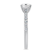 Elena Cushion Cut Diamond Set Band Engagement Ring Platinum | Noah James Jewellery.